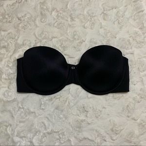 VANITY FAIR black underwire padded strapless bra size 38C